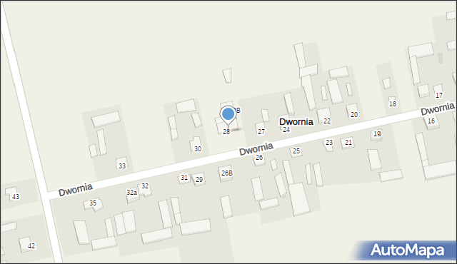 Dwornia, Dwornia, 28A, mapa Dwornia