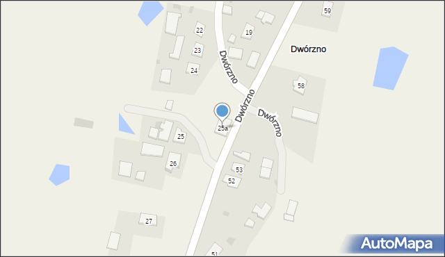 Dwórzno, Dwórzno, 25a, mapa Dwórzno