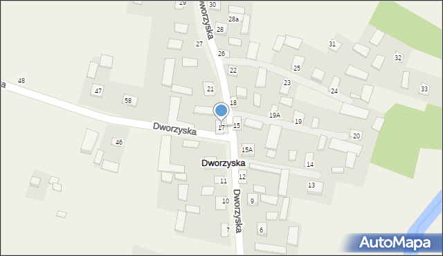 Dworzyska, Dworzyska, 17, mapa Dworzyska