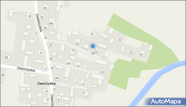 Dworzyska, Dworzyska, 24, mapa Dworzyska