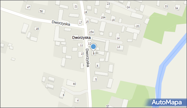 Dworzyska, Dworzyska, 9, mapa Dworzyska