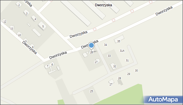 Dworzyska, Dworzyska, 16, mapa Dworzyska