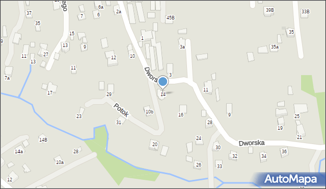 Dynów, Dworska, 14, mapa Dynów