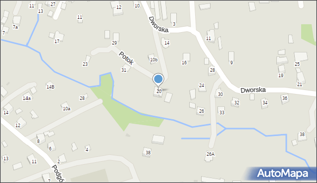 Dynów, Dworska, 20, mapa Dynów