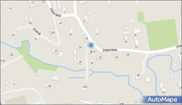 Dynów, Dworska, 30, mapa Dynów