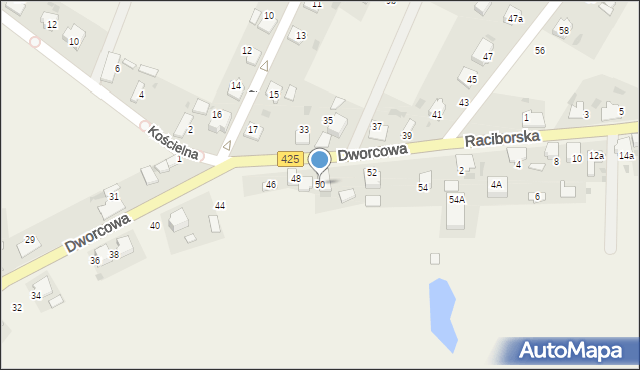 Dziergowice, Dworcowa, 50, mapa Dziergowice