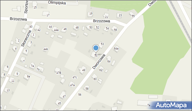 Dziergowice, Dworcowa, 51, mapa Dziergowice