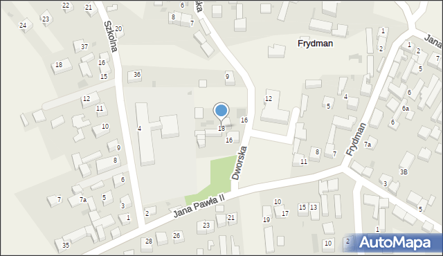 Frydman, Dworska, 18, mapa Frydman