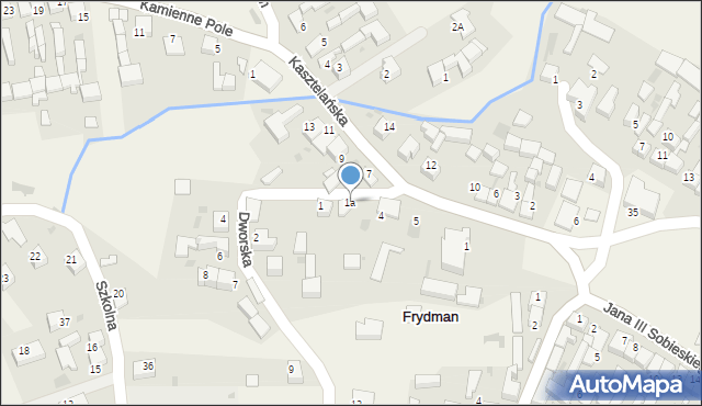 Frydman, Dworska, 1a, mapa Frydman