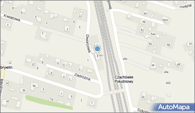 Gabryelin, Dworcowa, 2, mapa Gabryelin