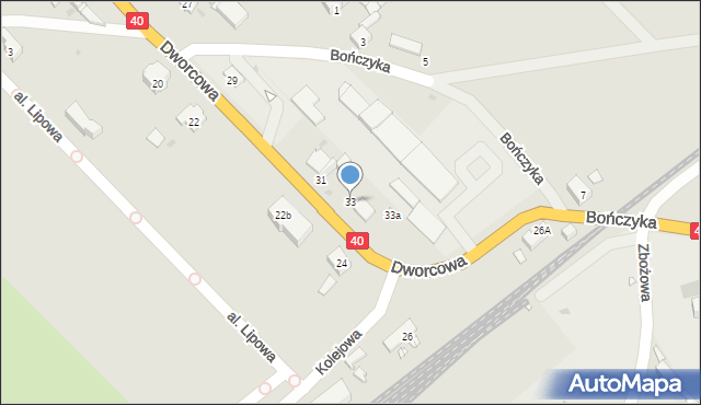 Głogówek, Dworcowa, 33, mapa Głogówek