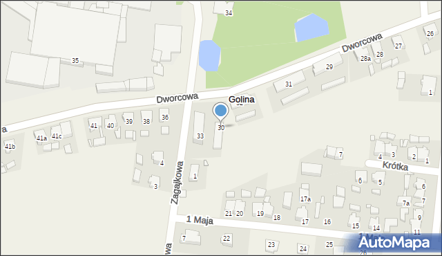 Golina, Dworcowa, 30, mapa Golina