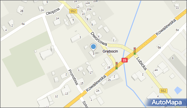 Grębocin, Dworcowa, 1, mapa Grębocin