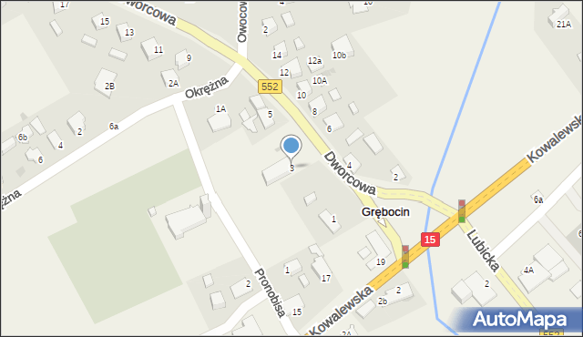 Grębocin, Dworcowa, 3, mapa Grębocin