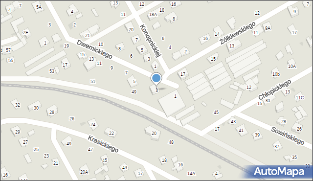 Grodzisk Mazowiecki, Dwernickiego Józefa, gen., 3, mapa Grodzisk Mazowiecki