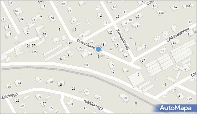 Grodzisk Mazowiecki, Dwernickiego Józefa, gen., 9, mapa Grodzisk Mazowiecki