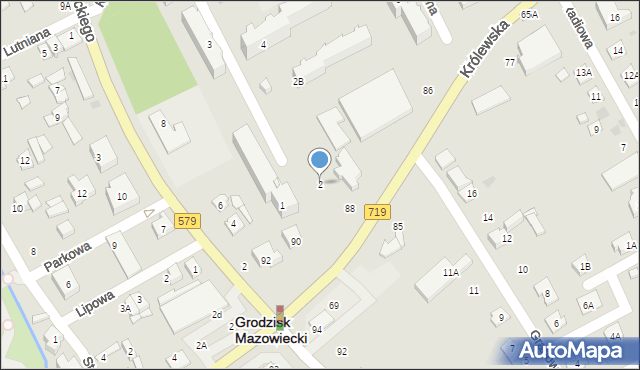 Grodzisk Mazowiecki, Dworska, 2, mapa Grodzisk Mazowiecki