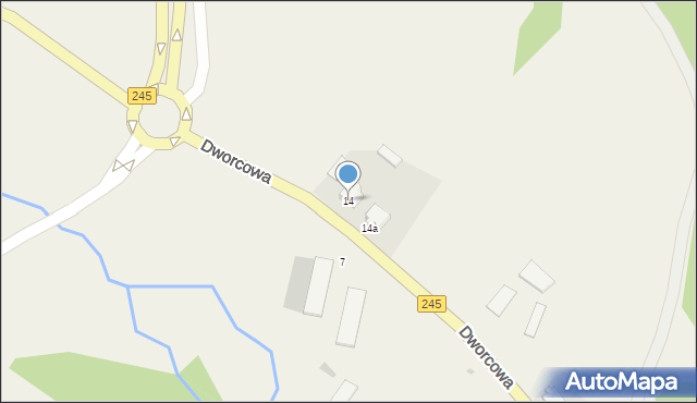 Gruczno, Dworcowa, 14, mapa Gruczno