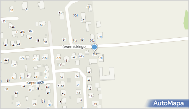 Hrubieszów, Dwernickiego Józefa, gen., 249, mapa Hrubieszów