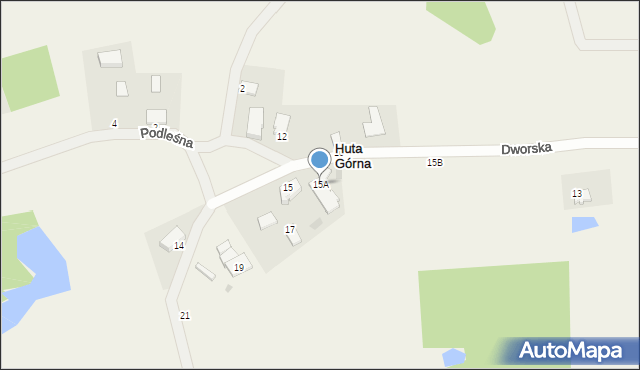 Huta Górna, Dworska, 15A, mapa Huta Górna