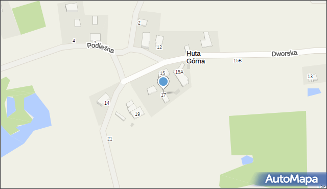 Huta Górna, Dworska, 17, mapa Huta Górna