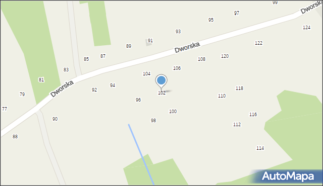 Izdebnik, Dworska, 102, mapa Izdebnik