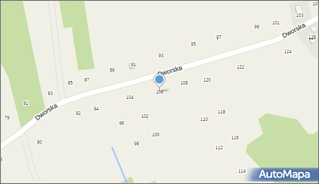 Izdebnik, Dworska, 106, mapa Izdebnik