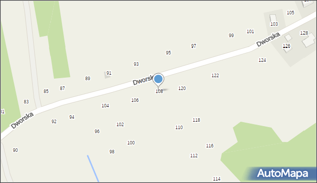 Izdebnik, Dworska, 108, mapa Izdebnik