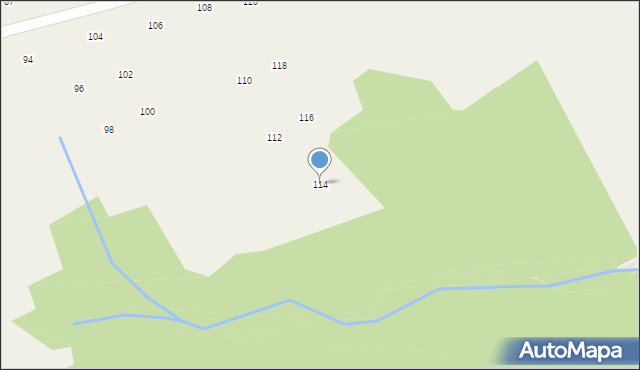 Izdebnik, Dworska, 114, mapa Izdebnik