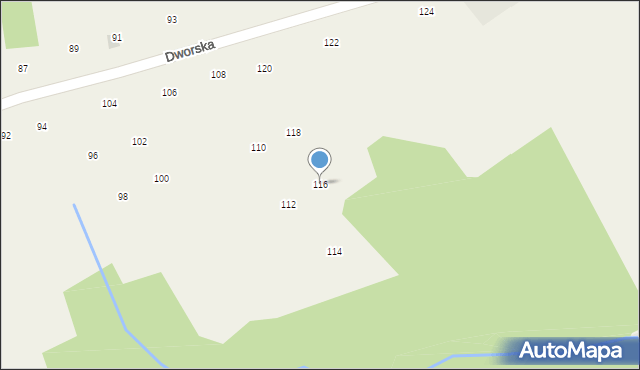 Izdebnik, Dworska, 116, mapa Izdebnik