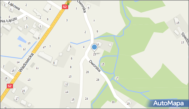 Izdebnik, Dworska, 13, mapa Izdebnik