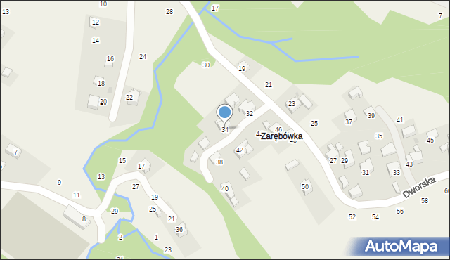 Izdebnik, Dworska, 34, mapa Izdebnik