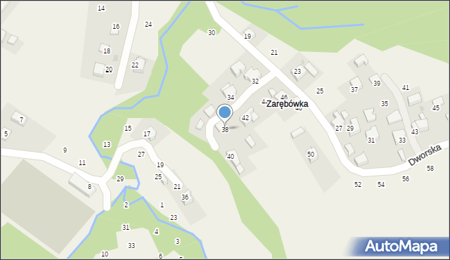 Izdebnik, Dworska, 38, mapa Izdebnik