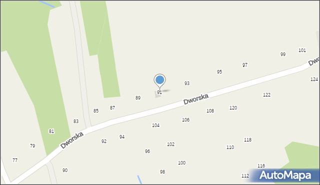 Izdebnik, Dworska, 91, mapa Izdebnik