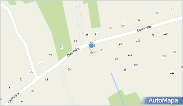 Izdebnik, Dworska, 92, mapa Izdebnik