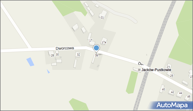 Jacków, Dworcowa, 34, mapa Jacków