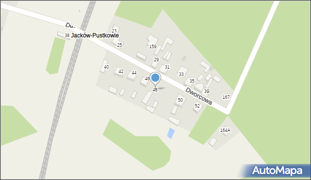 Jacków, Dworcowa, 48, mapa Jacków