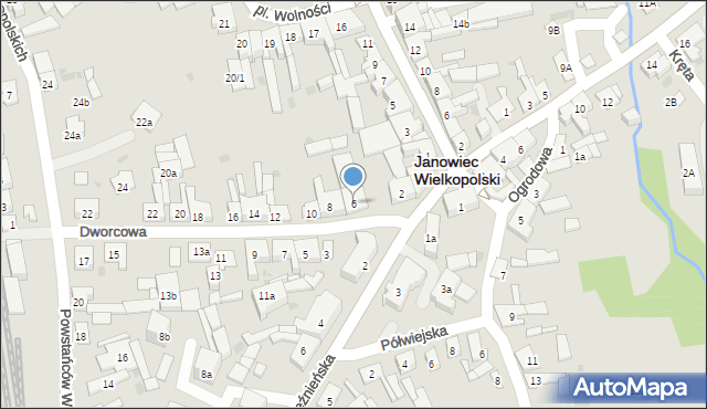 Janowiec Wielkopolski, Dworcowa, 6, mapa Janowiec Wielkopolski