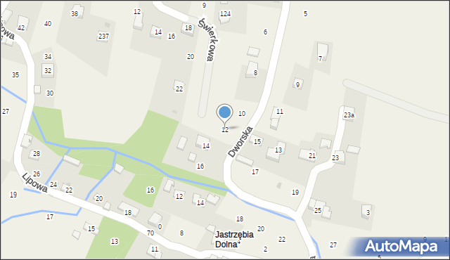 Jastrzębia, Dworska, 12, mapa Jastrzębia