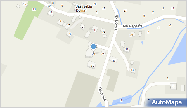 Jastrzębia, Dworska, 28, mapa Jastrzębia