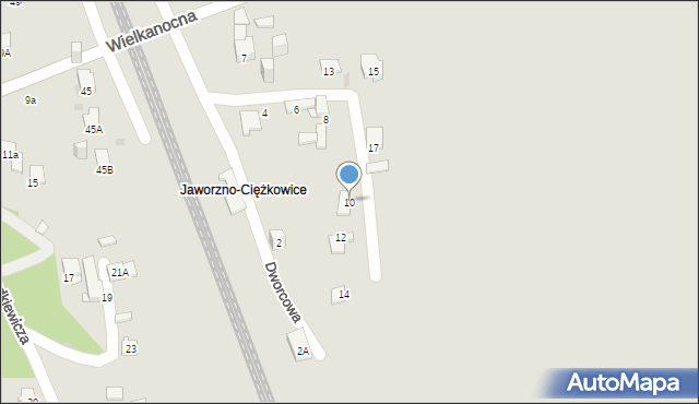 Jaworzno, Dworcowa, 10, mapa Jaworzno