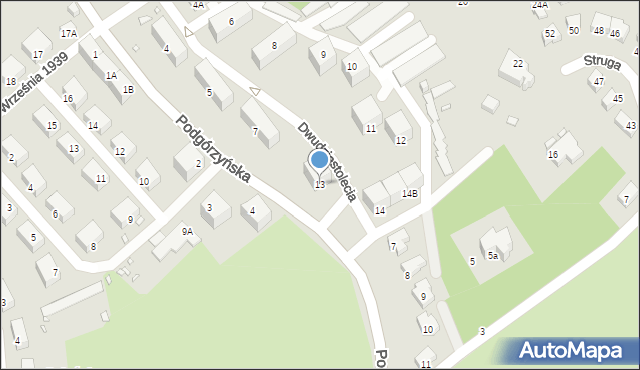 Jelenia Góra, Dwudziestolecia, 13, mapa Jelenia Góra