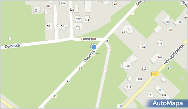 Józefów, Dworska, 37, mapa Józefów