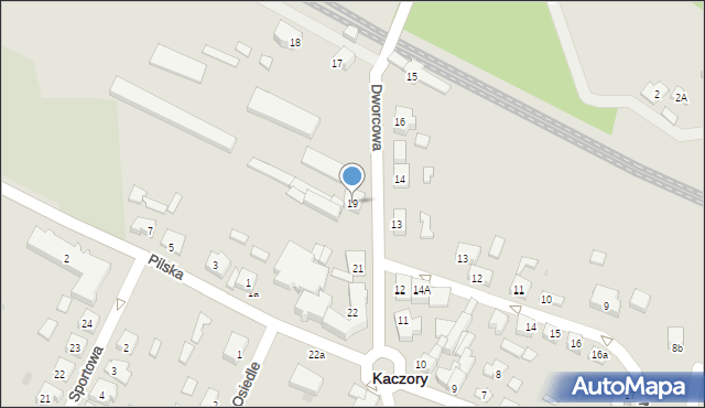 Kaczory, Dworcowa, 19, mapa Kaczory