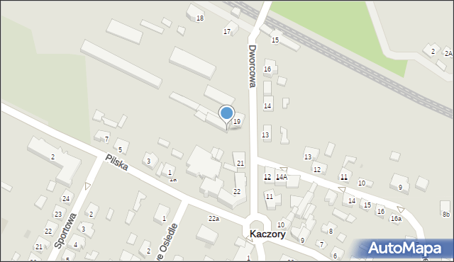 Kaczory, Dworcowa, 20, mapa Kaczory