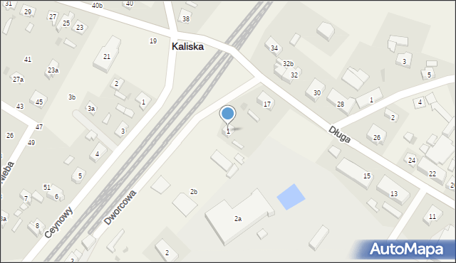 Kaliska, Dworcowa, 1, mapa Kaliska