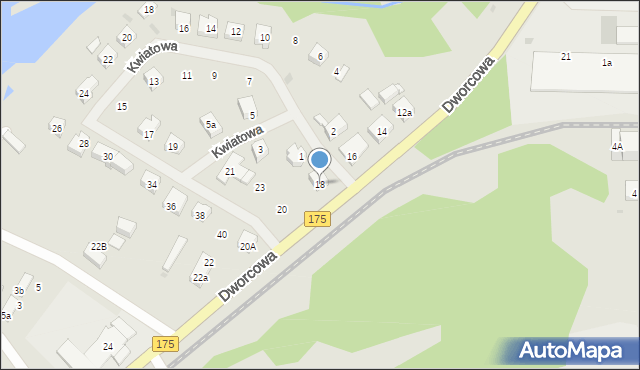 Kalisz Pomorski, Dworcowa, 18, mapa Kalisz Pomorski