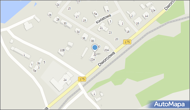 Kalisz Pomorski, Dworcowa, 22, mapa Kalisz Pomorski