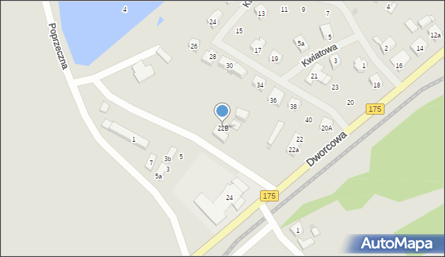 Kalisz Pomorski, Dworcowa, 22B, mapa Kalisz Pomorski