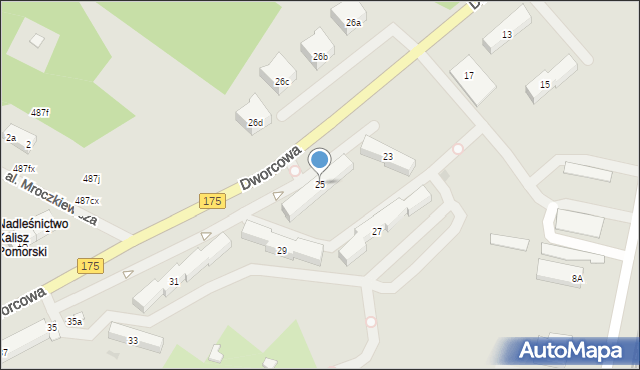 Kalisz Pomorski, Dworcowa, 25, mapa Kalisz Pomorski